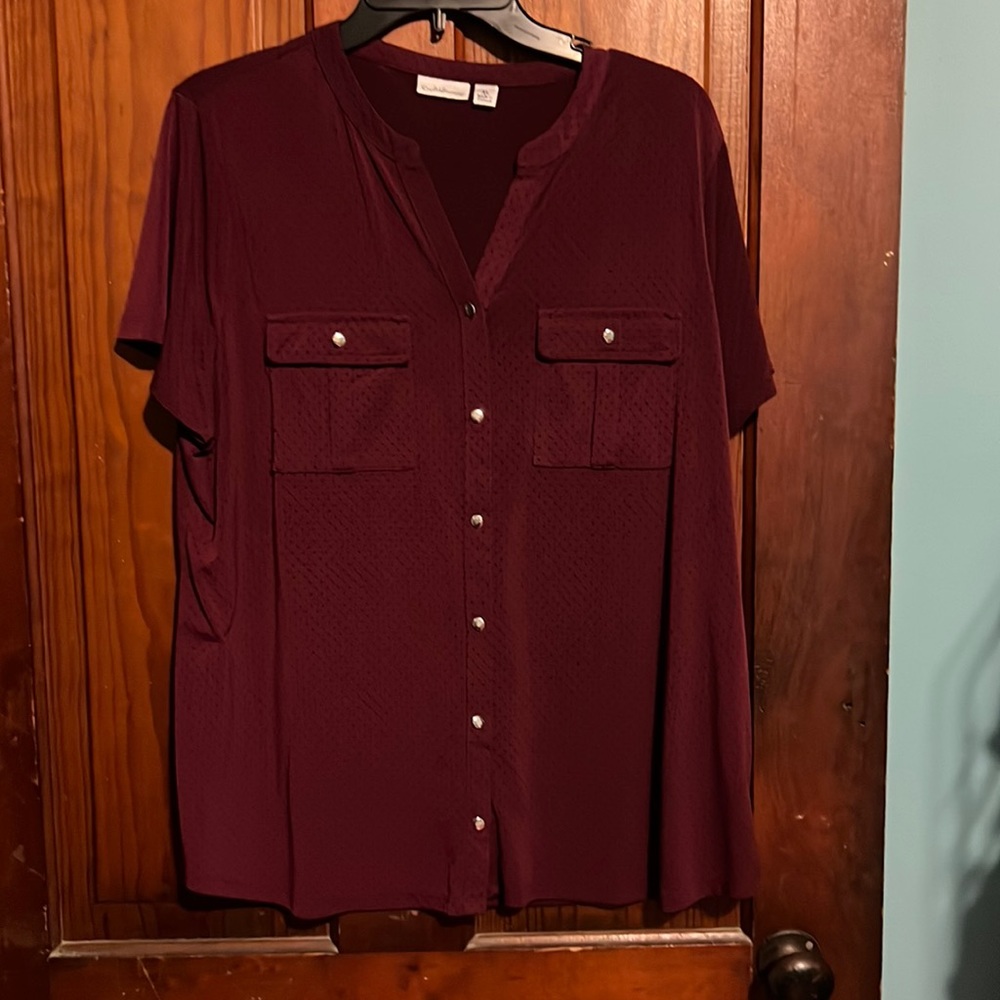 Maroon and black dot nice dress shirt
